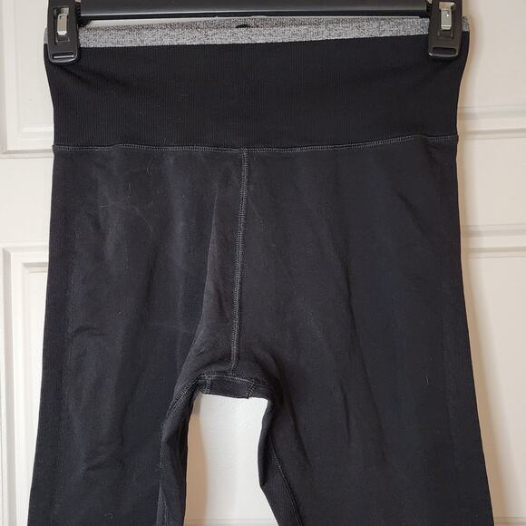 Athleta Leggings Womens Large High Waisted Gray Trim at Waist & Leg Openings - Picture 3 of 9
